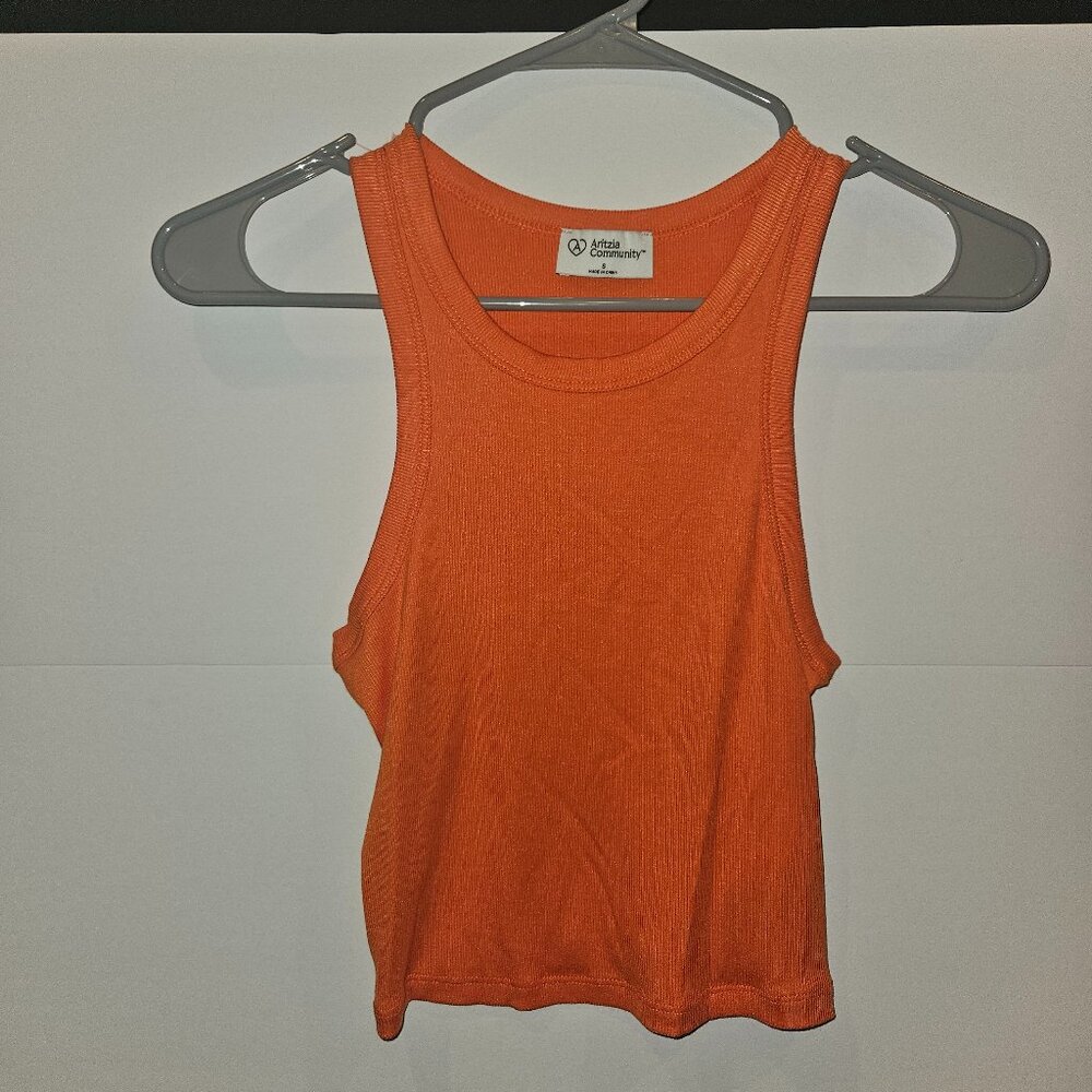 Aritzia Women's Small Orange Cropped Tank Top